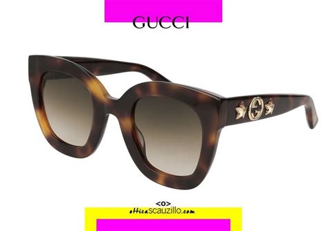 occhiali da sole gucci stelle|Occhiale da sole GUCCI con stelle GG0208S col. marrone havana.